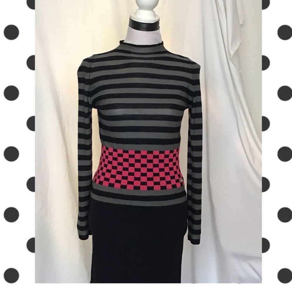 Sonia Rykiel Mod Striped & Checkered Sweater